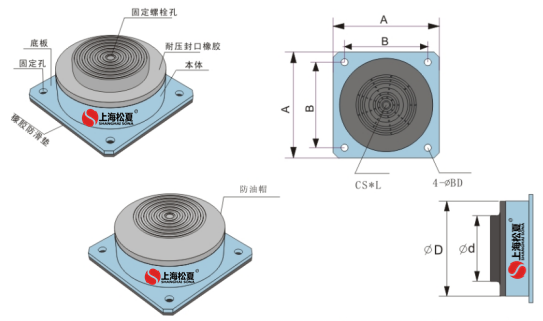 JBQ-1200-A型空調(diào)機組氣墊減震器